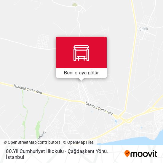 80.Yil Cumhuriyet İlkokulu - Çağdaşkent Yönü harita