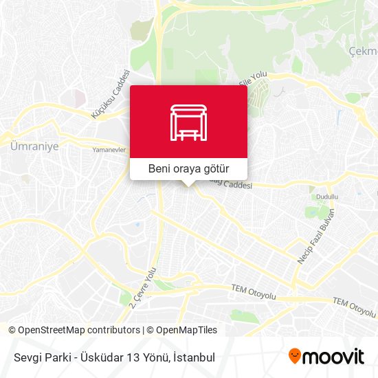 Sevgi Parki - Üsküdar 13 Yönü harita