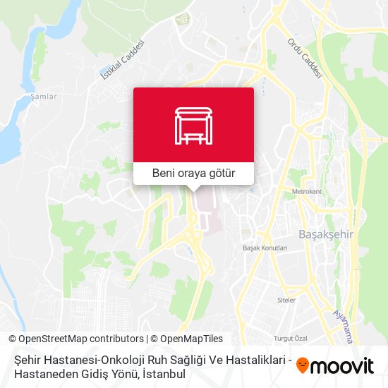 Şehir Hastanesi-Onkoloji Ruh Sağliği Ve Hastaliklari - Hastaneden Gidiş Yönü harita