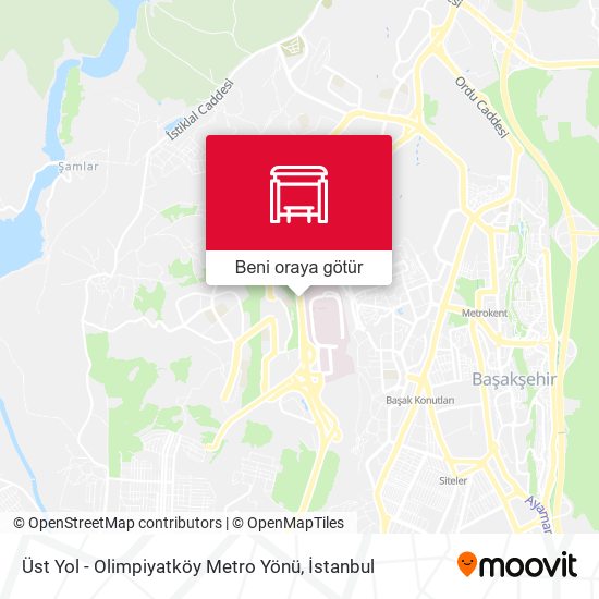 Üst Yol - Olimpiyatköy Metro Yönü harita
