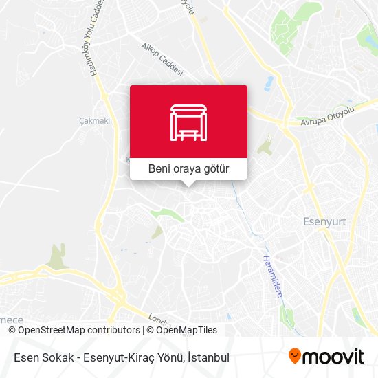 Esen Sokak - Esenyut-Kiraç Yönü harita