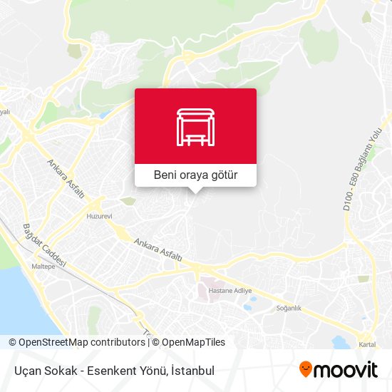 Uçan Sokak - Esenkent Yönü harita