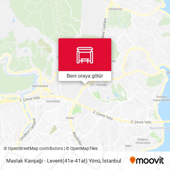 Maslak Kavşaği - Levent(41e-41at) Yönü harita