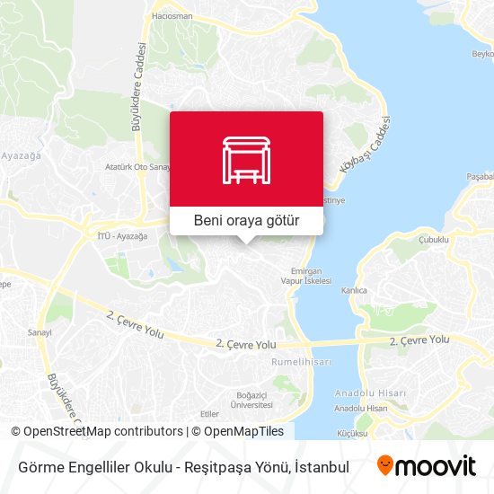 Görme Engelliler Okulu - Reşitpaşa Yönü harita