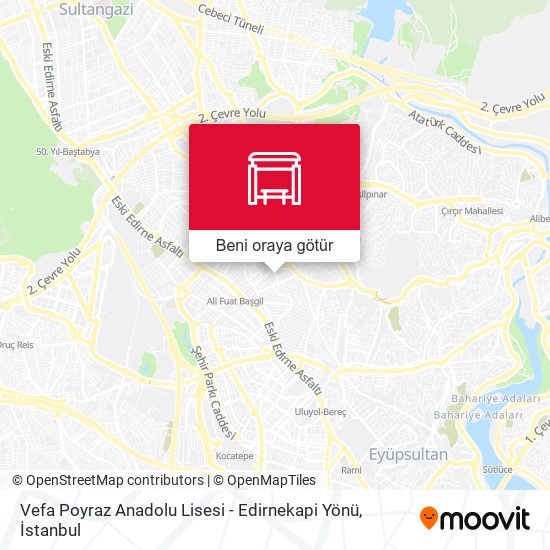 Vefa Poyraz Anadolu Lisesi - Edirnekapi Yönü harita