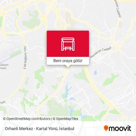 Orhanli Merkez - Kartal Yönü harita