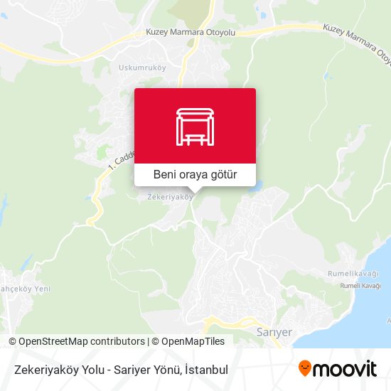 Zekeriyaköy Yolu - Sariyer Yönü harita