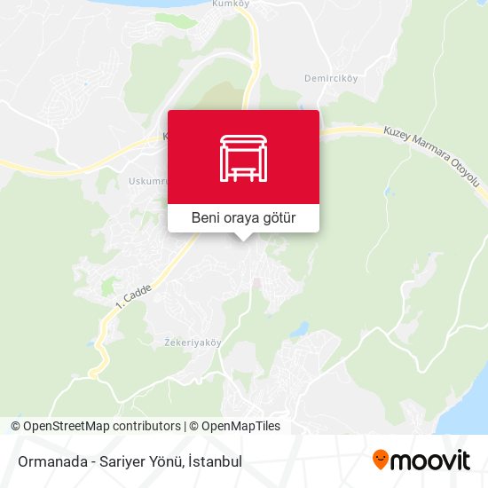 Ormanada - Sariyer Yönü harita