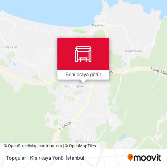 Topçular - Kisirkaya Yönü harita
