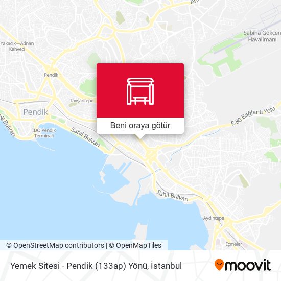 Yemek Sitesi - Pendik (133ap) Yönü harita