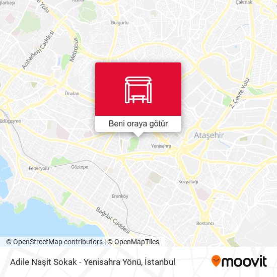 Adile Naşit Sokak - Yenisahra Yönü harita