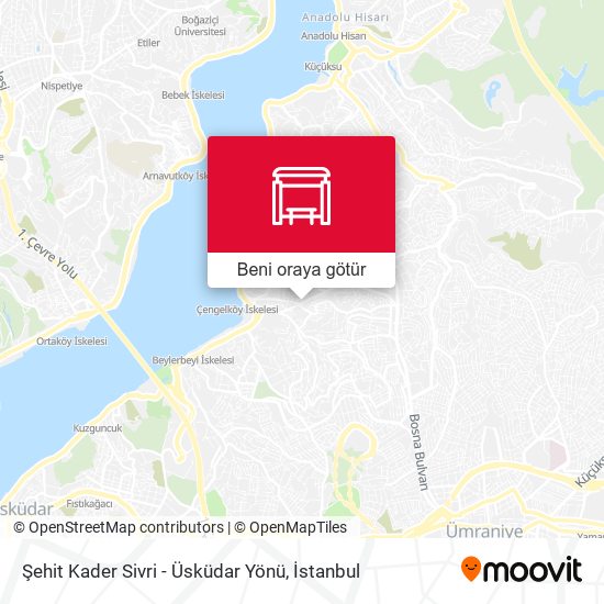 Şehit Kader Sivri - Üsküdar Yönü harita