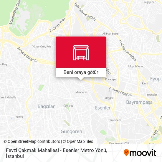 Fevzi Çakmak Mahallesi - Esenler Metro Yönü harita