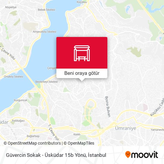 Güvercin Sokak - Üsküdar 15b Yönü harita