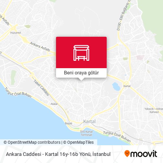 Ankara Caddesi - Kartal 16y-16b Yönü harita