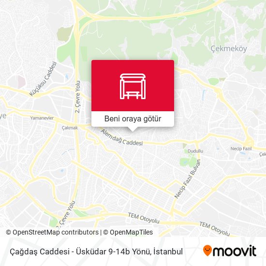 Çağdaş Caddesi - Üsküdar 9-14b Yönü harita