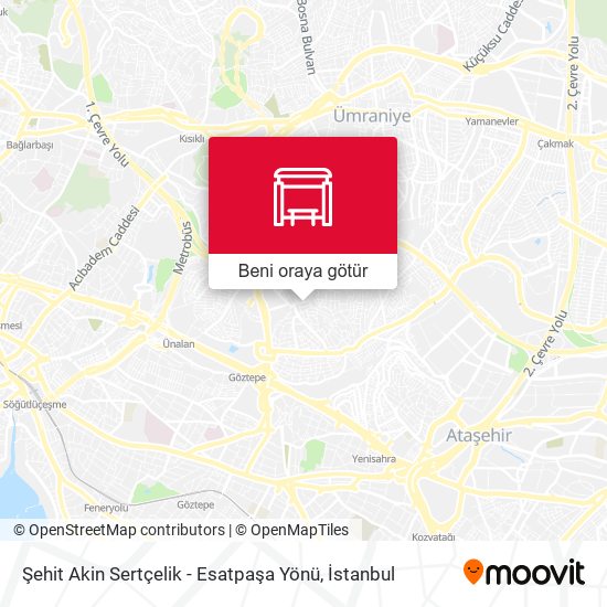 Şehit Akin Sertçelik - Esatpaşa Yönü harita