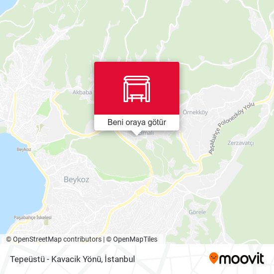 Tepeüstü - Kavacik Yönü harita