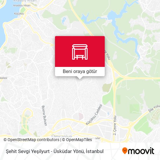 Şehit Sevgi Yeşilyurt - Üsküdar Yönü harita