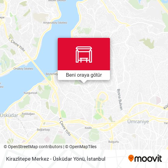 Kirazlitepe Merkez - Üsküdar Yönü harita