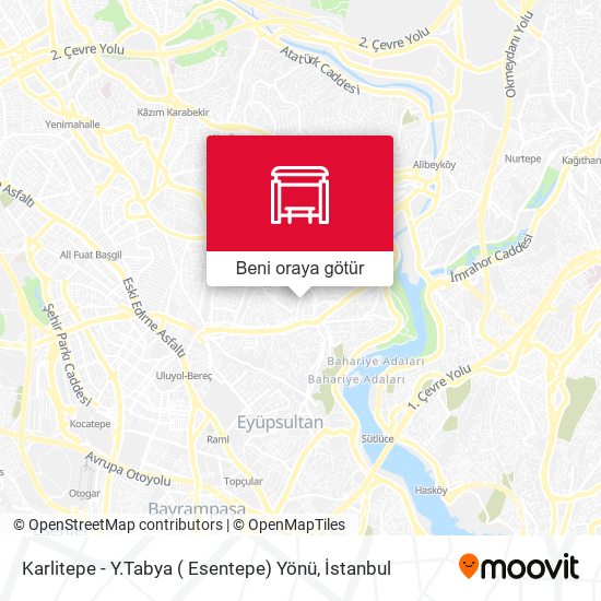 Karlitepe - Y.Tabya ( Esentepe) Yönü harita