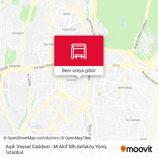 Aşik Veysel Caddesi - M.Akif Mh.Sefaköy Yönü harita