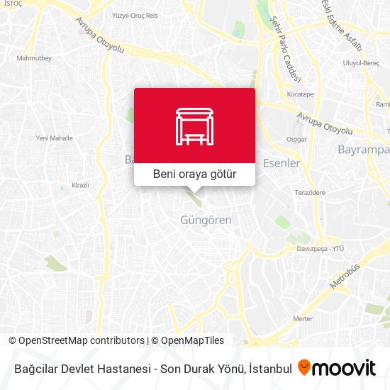 Bağcilar Devlet Hastanesi - Son Durak Yönü harita