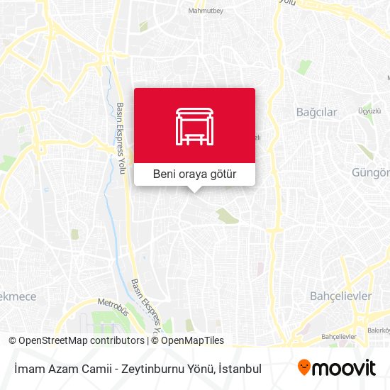 İmam Azam Camii - Zeytinburnu Yönü harita