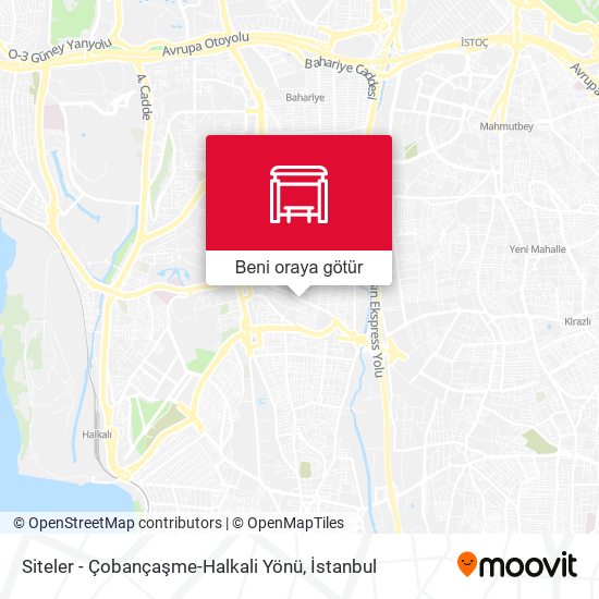 Siteler - Çobançaşme-Halkali Yönü harita