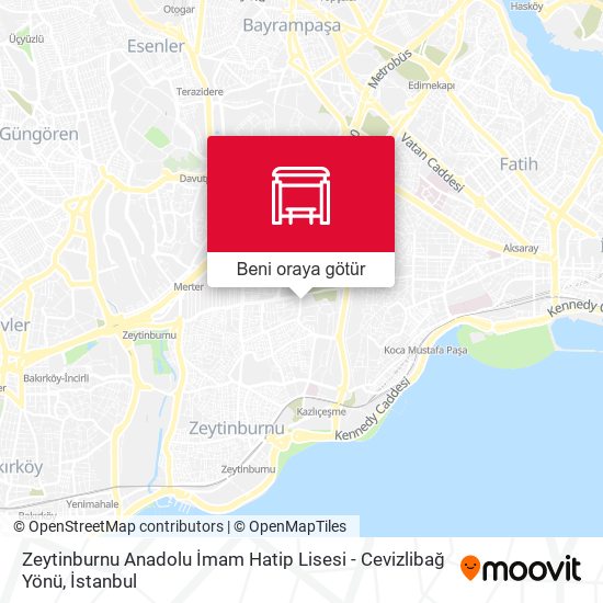 Zeytinburnu Anadolu İmam Hatip Lisesi - Cevizlibağ Yönü harita