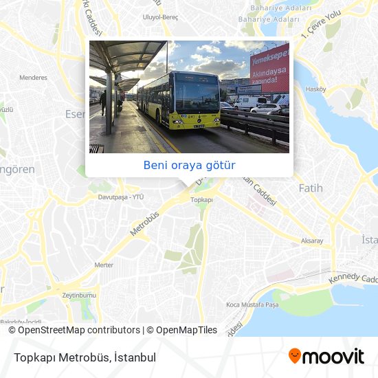 Topkapı Metrobüs harita