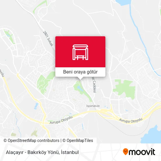 Alaçayır - Bakırköy Yönü harita