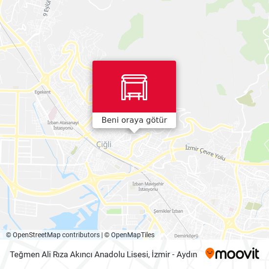 Teğmen Ali Rıza Akıncı Anadolu Lisesi harita