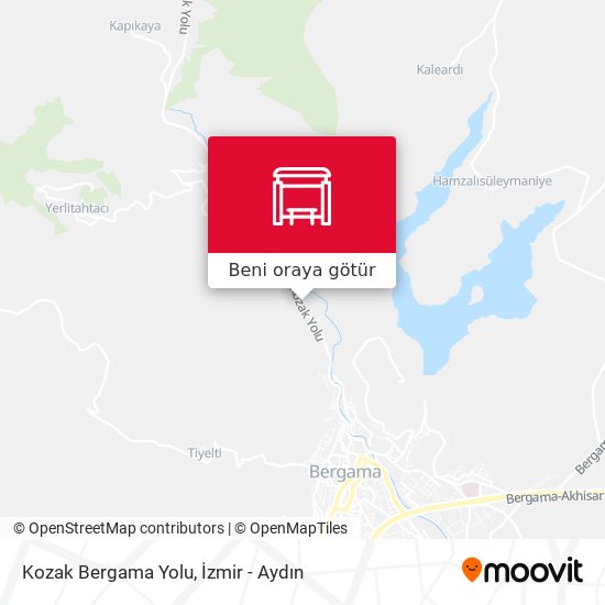 Kozak Bergama Yolu harita