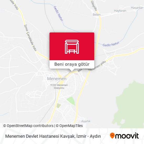 Menemen Devlet Hastanesi Kavşak harita