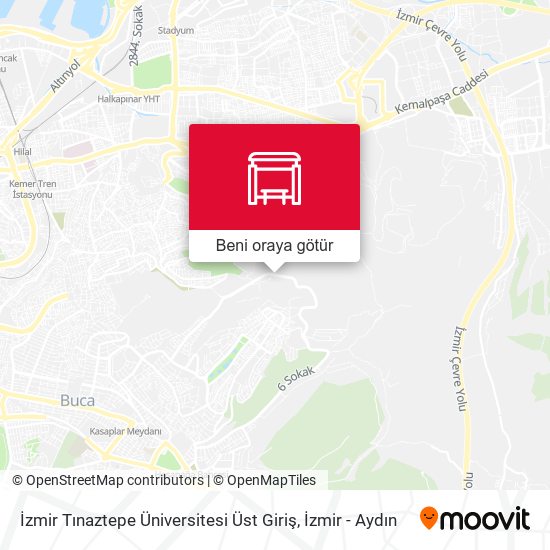 İzmir Tınaztepe Üniversitesi Üst Giriş harita