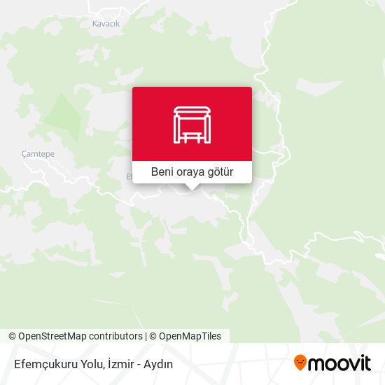 Efemçukuru Yolu harita