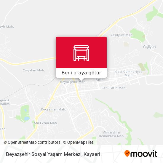 Beyazşehir Sosyal Yaşam Merkezi harita