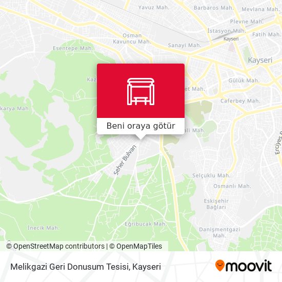 Melikgazi Geri Donusum Tesisi harita