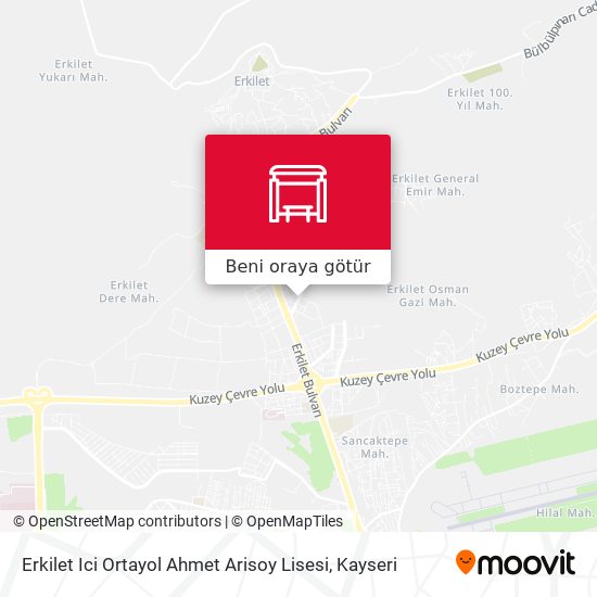 Erkilet Ici Ortayol Ahmet Arisoy Lisesi harita