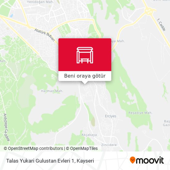 Talas Yukari Gulustan Evleri 1 harita