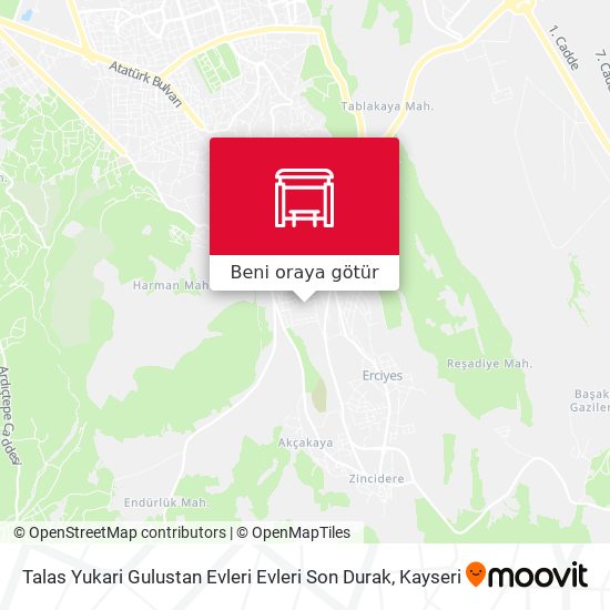 Talas Yukari Gulustan Evleri Evleri Son Durak harita