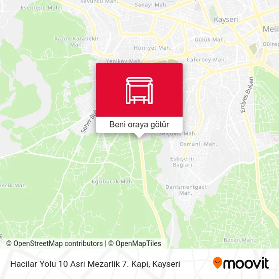 Hacilar Yolu 10 Asri Mezarlik 7. Kapi harita