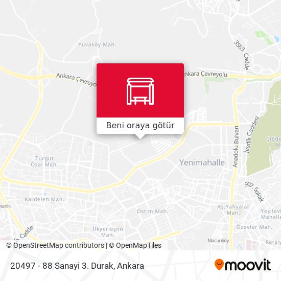 20497 - 88 Sanayi 3. Durak harita