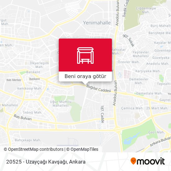 20525 - Uzayçağı Kavşağı harita