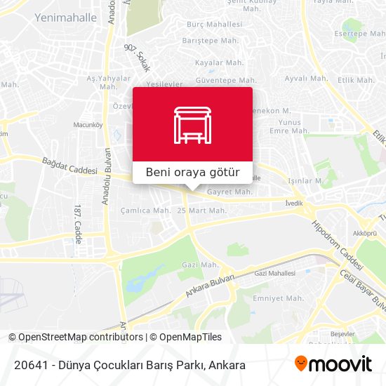 20641 - Dünya Çocukları Barış Parkı harita