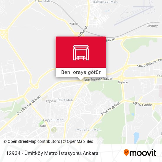 12934 - Ümitköy Metro İstasyonu harita