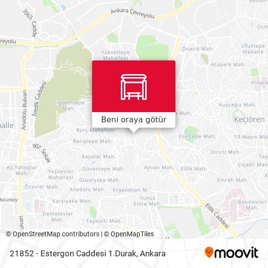 21852 - Estergon Caddesi 1.Durak harita