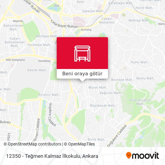 12350 - Teğmen Kalmaz İlkokulu harita