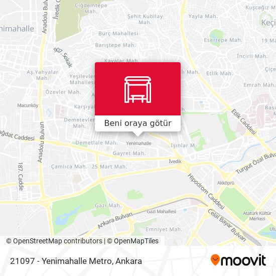 21097 - Yenimahalle Metro harita